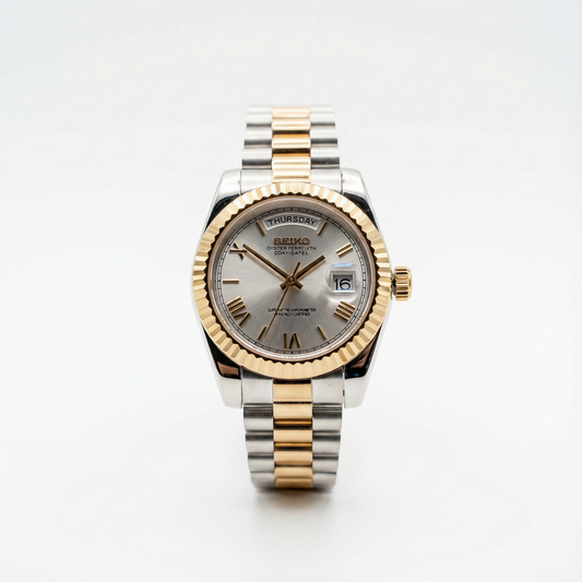SeikoDate - Roman Silver Gold