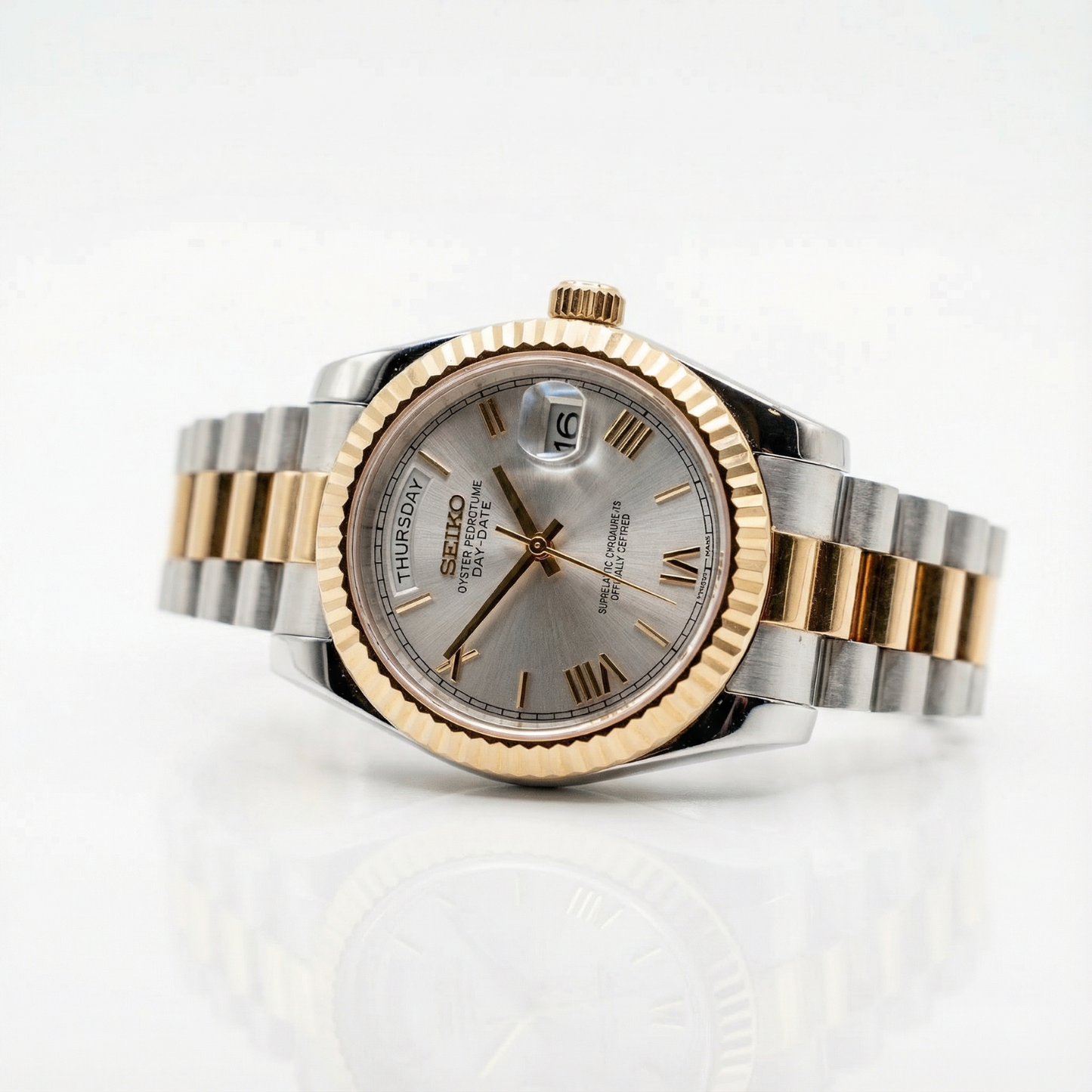 SeikoDate - Roman Silver Gold
