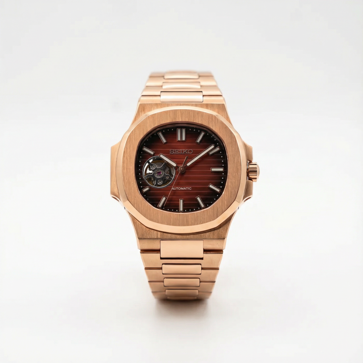 Nautiko - Rose Gold Chocolate Open Movement