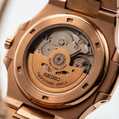 Nautiko - Rose Gold Chocolate Open Movement